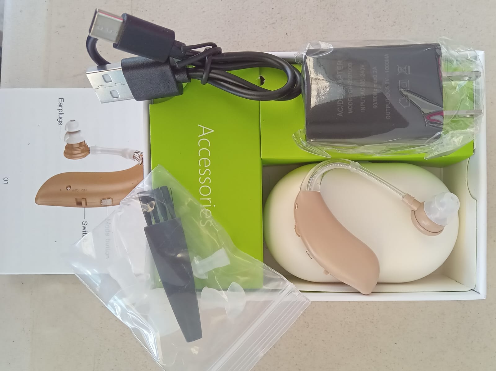 Auxiliar auditivo y accesorios